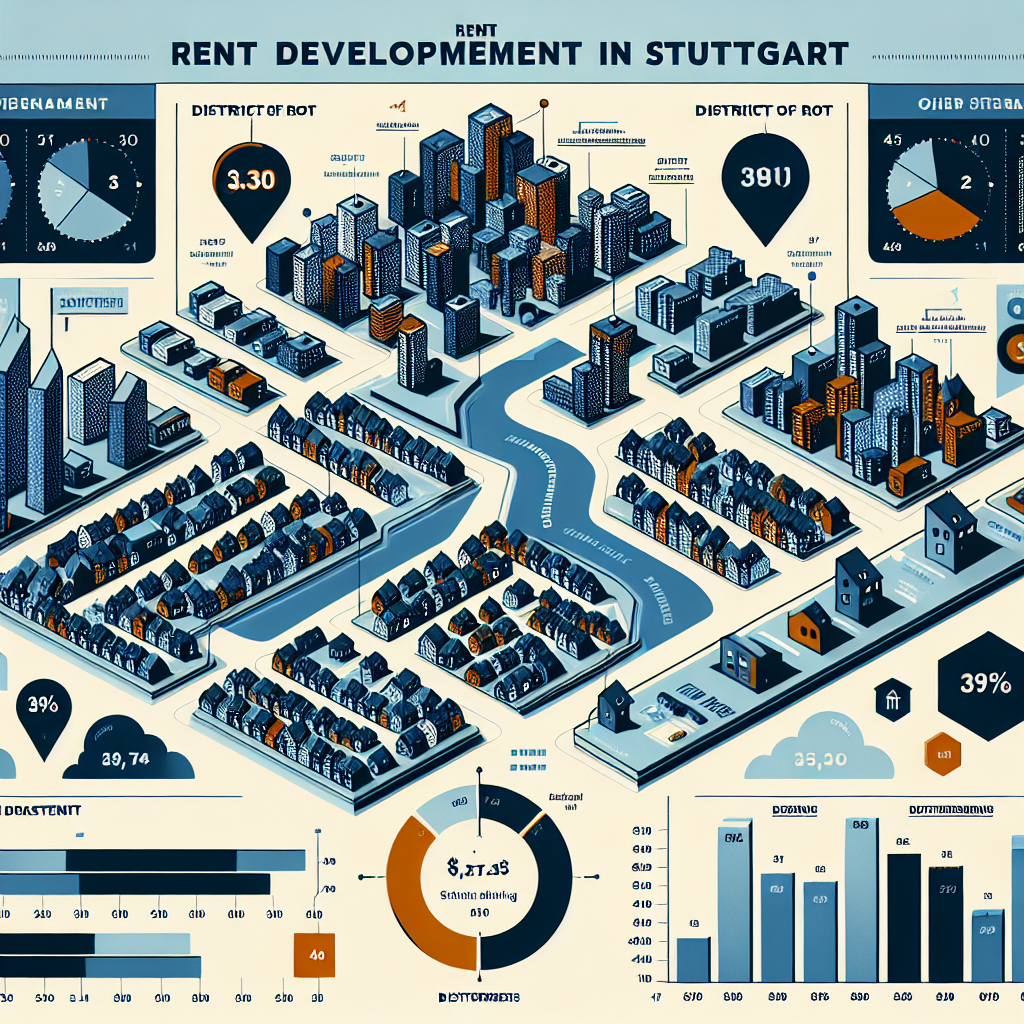 Mietspiegelentwicklung Stuttgart Rot vs. andere Stadtteile.